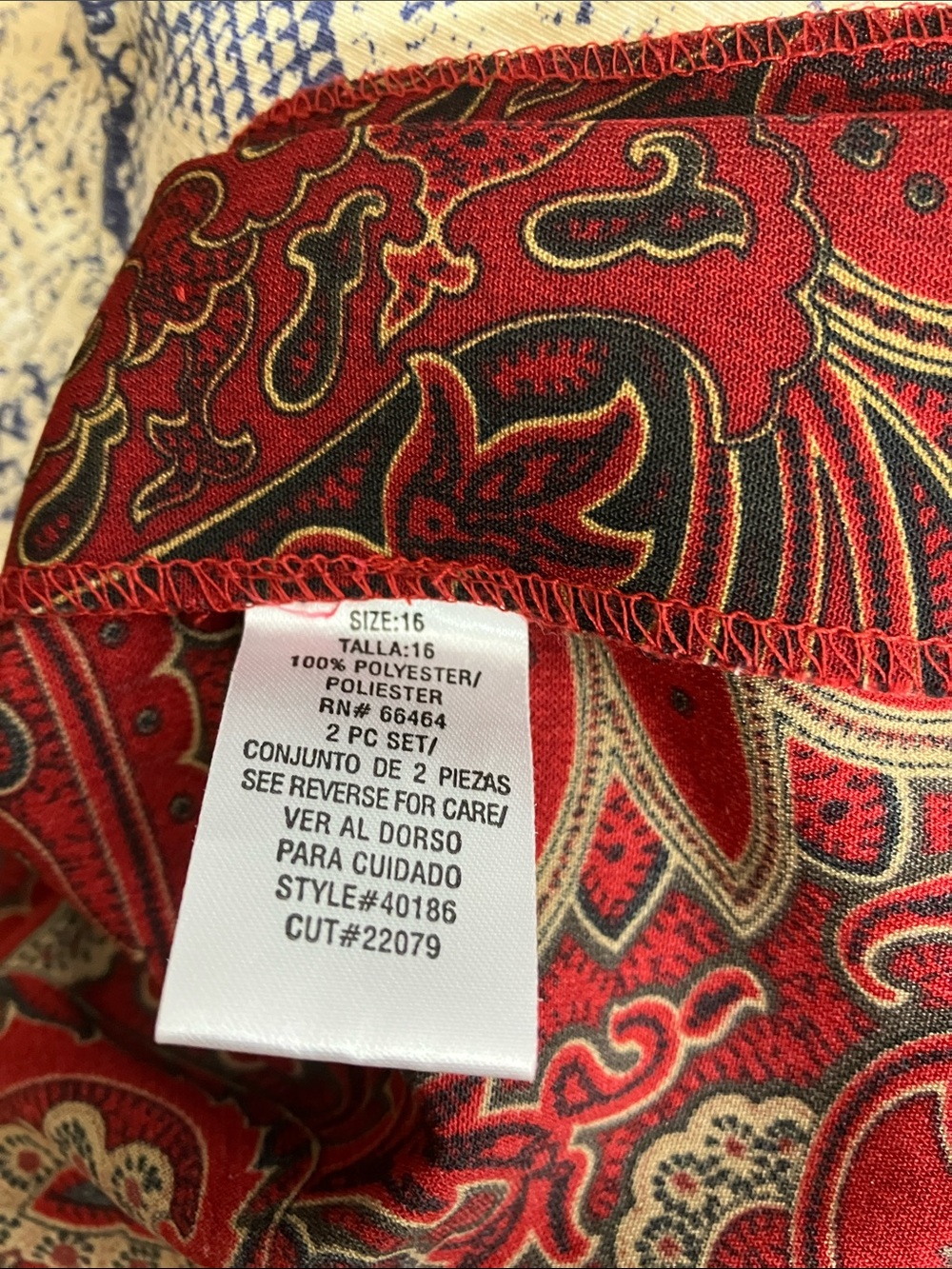 Red Paisley Maxi Skirt with Gold Accents - Picture 2 of 10